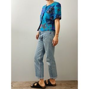 SOLD—Button-up cropped blouse, vintage